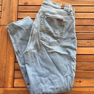 High waist 7 for all mankind light wash size 30